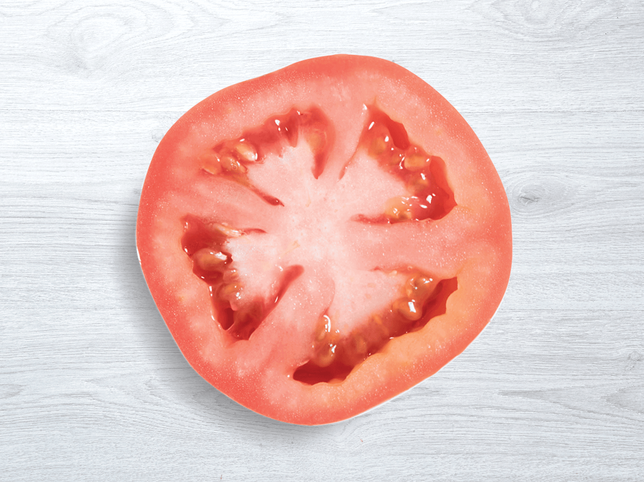 Tomato cut in half